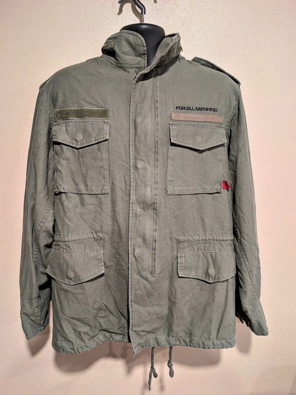Rothco M-65 Field Jacket Green Custom "Free Mars" Graphic Size Small